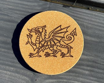 Welsh Dragon Cork Coaster