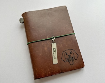 Travelers Notebook Stainless Steel Charm Tag with Custom Personalised Name