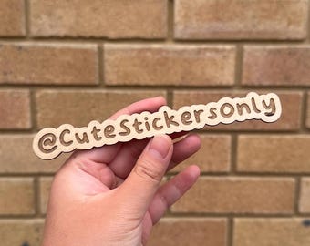 Custom Engraved Wooden Social Media Handle Sign, Photo Prop