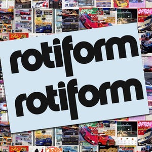 May include: A collage of car magazine covers with a light blue rectangle overlay featuring the black text "rotiform" in a bold, sans-serif font. The magazines showcase various car models.