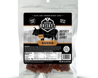 Cecina de pecho de res con whisky bourbon: un aperitivo gourmet suave de EE. UU., regalo de San Valentín para hombres, esposos y novios, un regalo único para amantes de la comida.