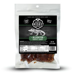 ALLIGATOR JERKY - 100% Gator Meat | Weird Food & Exotic Snack | Funny Birthday Present for Him, Dad | Bizarre Edible Gag Gift