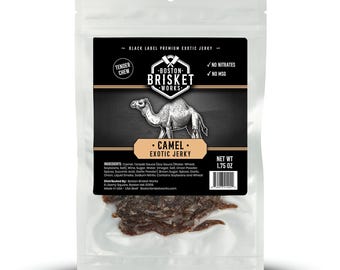 CAMEL JERKY - 100% Camel Meat – Exotic Wild Game Snack – Unique Valentines Day Gifts for Men, Boyfriend, Husband – Cool Guy Gift Idea