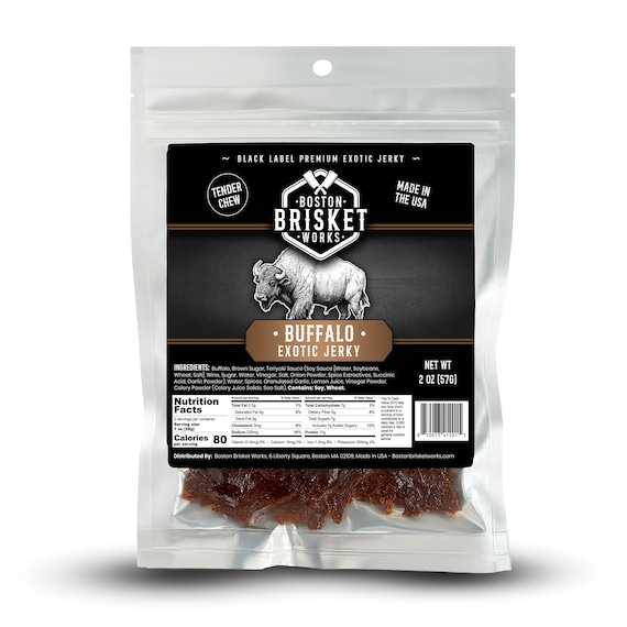BUFFALO JERKY - Premium Bison Meat | Rugged Wild Game Snack | Western Cowboy Gift for Men, Dad | Cool Meat Lover Present