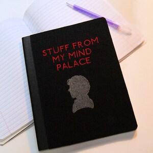 Sherlock Stuff from my Mind Palace Embroidered Blank Journal Notebook MTCoffinz image 1