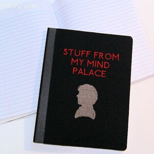 Sherlock Stuff from my Mind Palace Embroidered Blank Journal Notebook MTCoffinz image 3