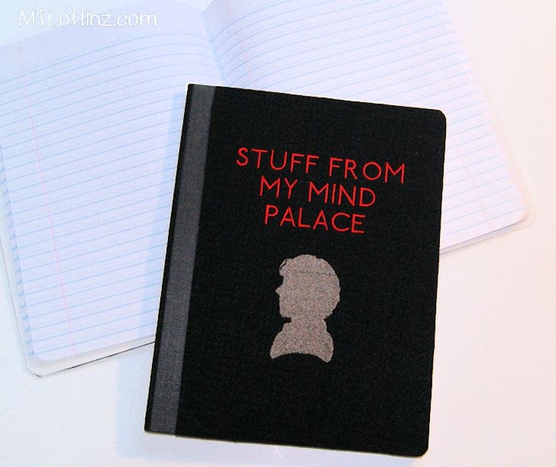 Sherlock Stuff from my Mind Palace Embroidered Blank Journal Notebook MTCoffinz image 3