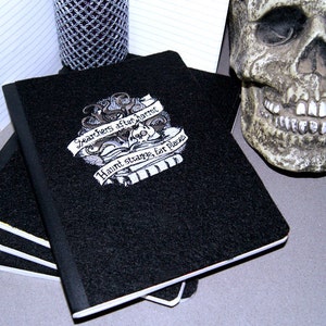 Horror Stories Skulls Embroidered Blank Journal Notebook MTCoffinz image 1