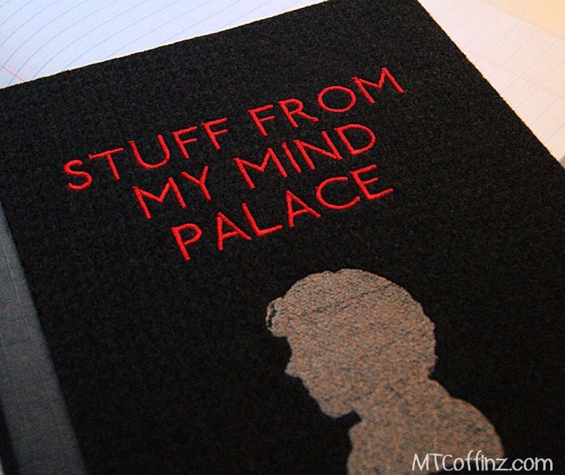 Sherlock Stuff from my Mind Palace Embroidered Blank Journal Notebook MTCoffinz image 2