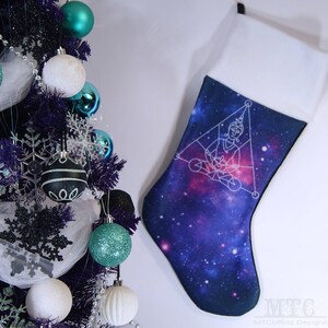 Galaxy Sacred Geometry  zen  meditation Xmas Yule Holiday Stocking MTCoffinz - Add an embroidered Name Option