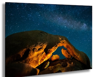 Joshua Tree National Park, Arch Rock, Night Sky Photo Print, Milky Way Art