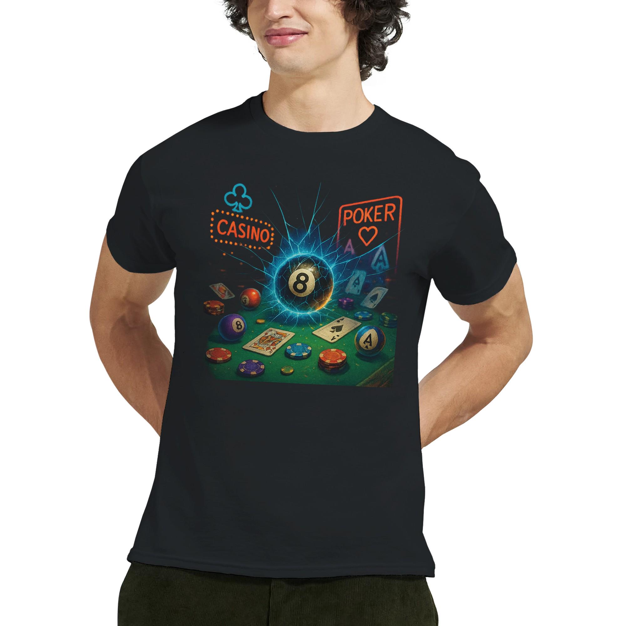 Casino 8 Ball Poker Shirt: Unisex Gildan Heavyweight Graphic Tee 