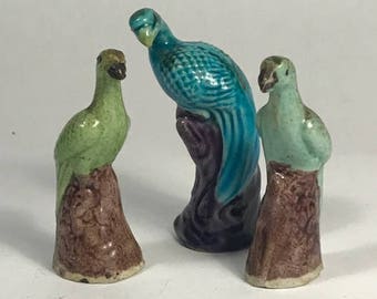 Set of 3 Chinese Ceramic Bird Figurines