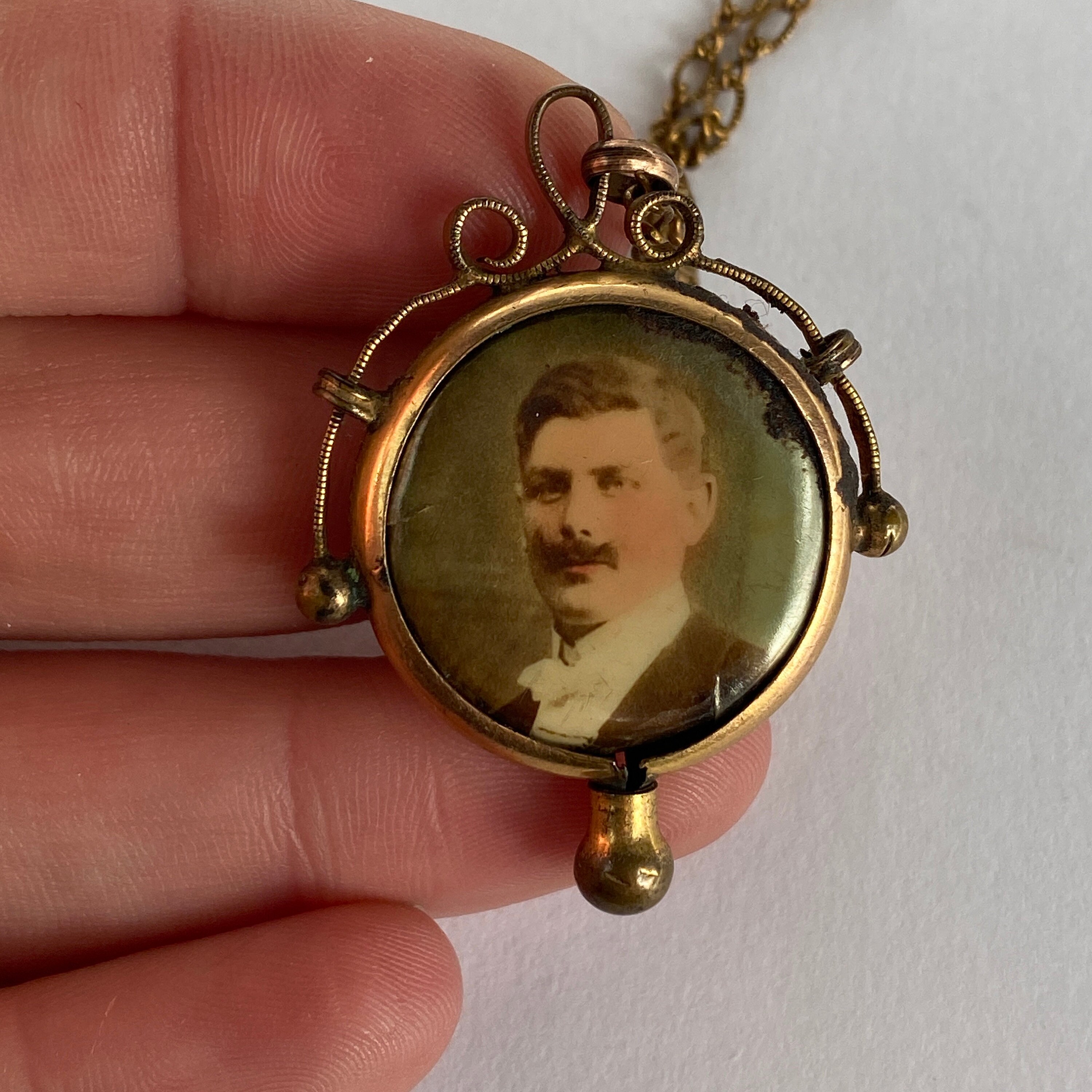 Open Face Locket with Two Portraits Etsy