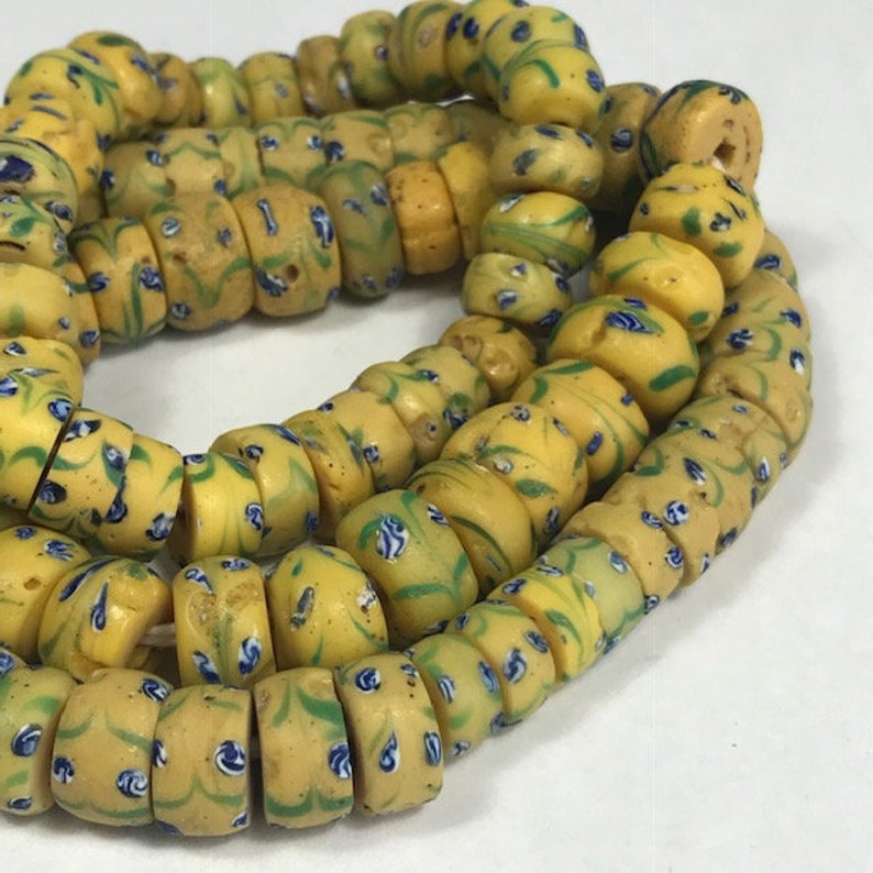 20 RARE SMALL OLD TRANSLUCENT OLIVE GREEN BOHEMIAN CORNERLESS CUBE ANTIQUE BEADS