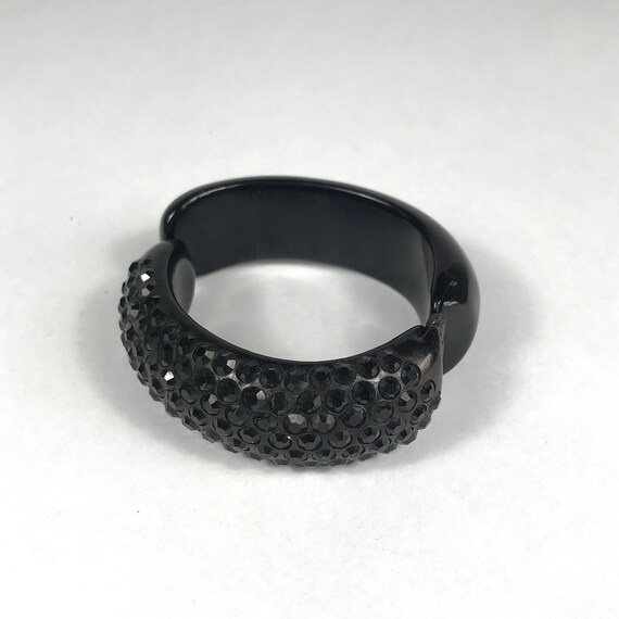 Black Rhinestone Clamp Bracelet