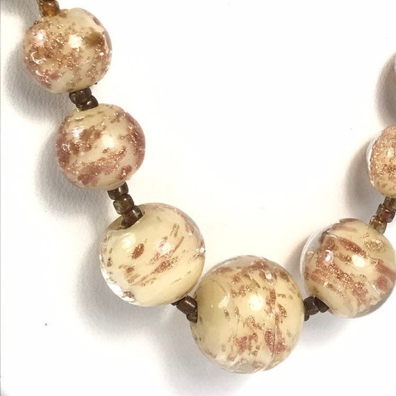 Mid Century Gold Italian Glass Necklace