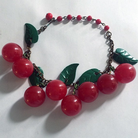 Bakelite Cherry Bracelet