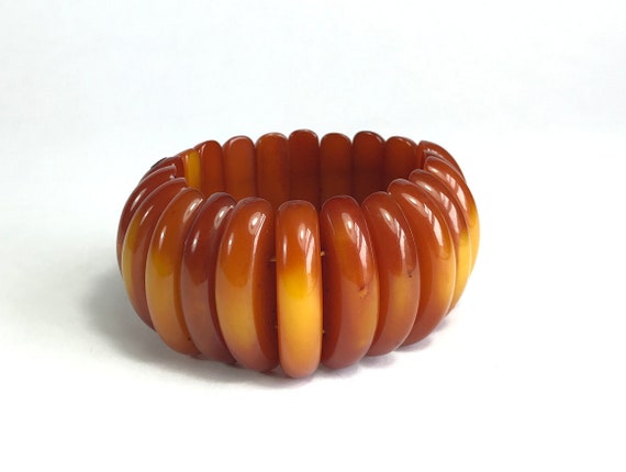 Mid-Century Amber Stretch Bracelet