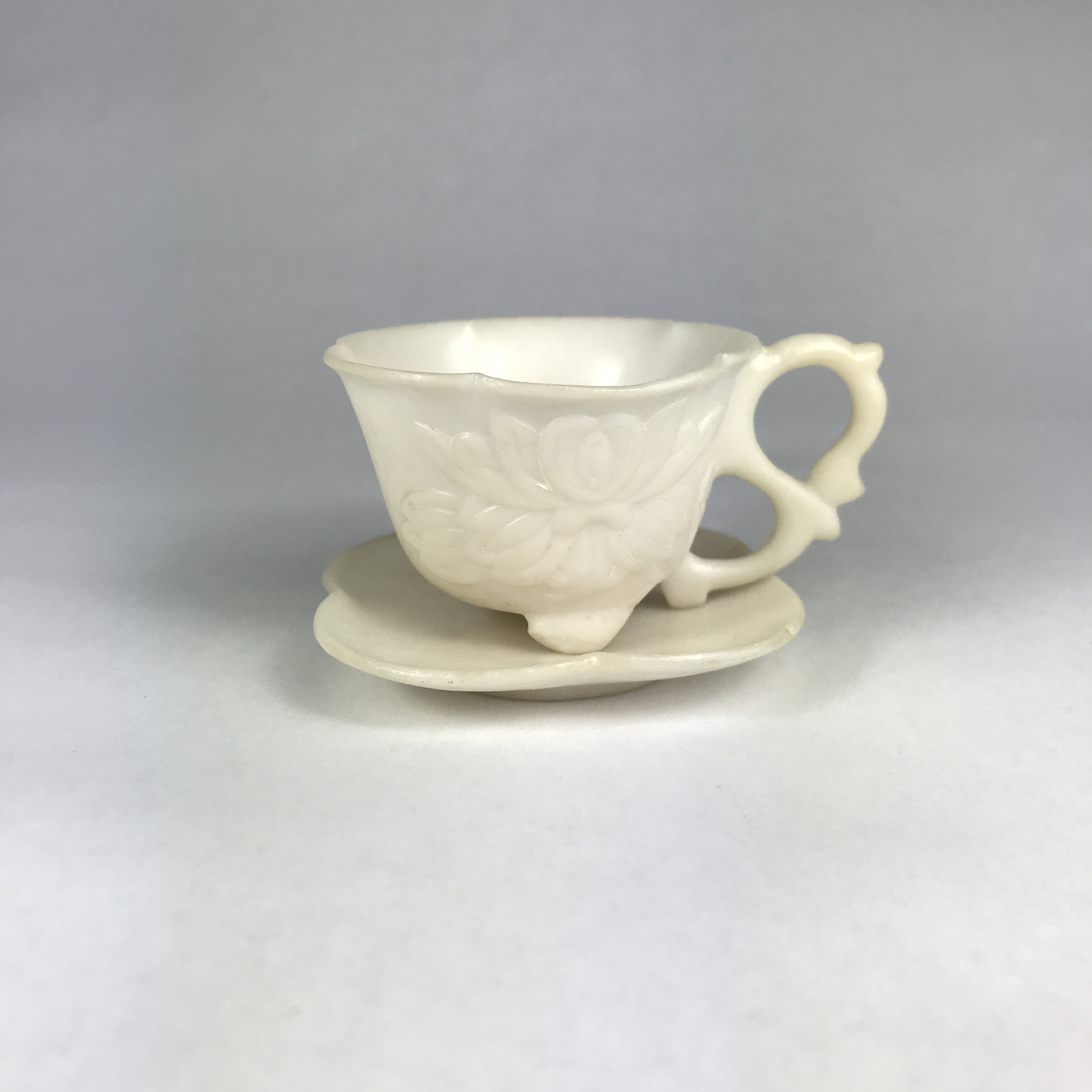 Carved Stone Tea Cup and Saucer Etsy