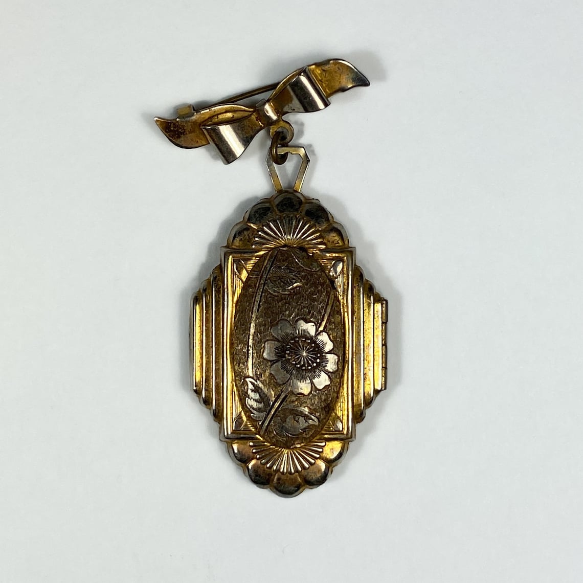 Locket Brooch with Antique Photographs Etsy