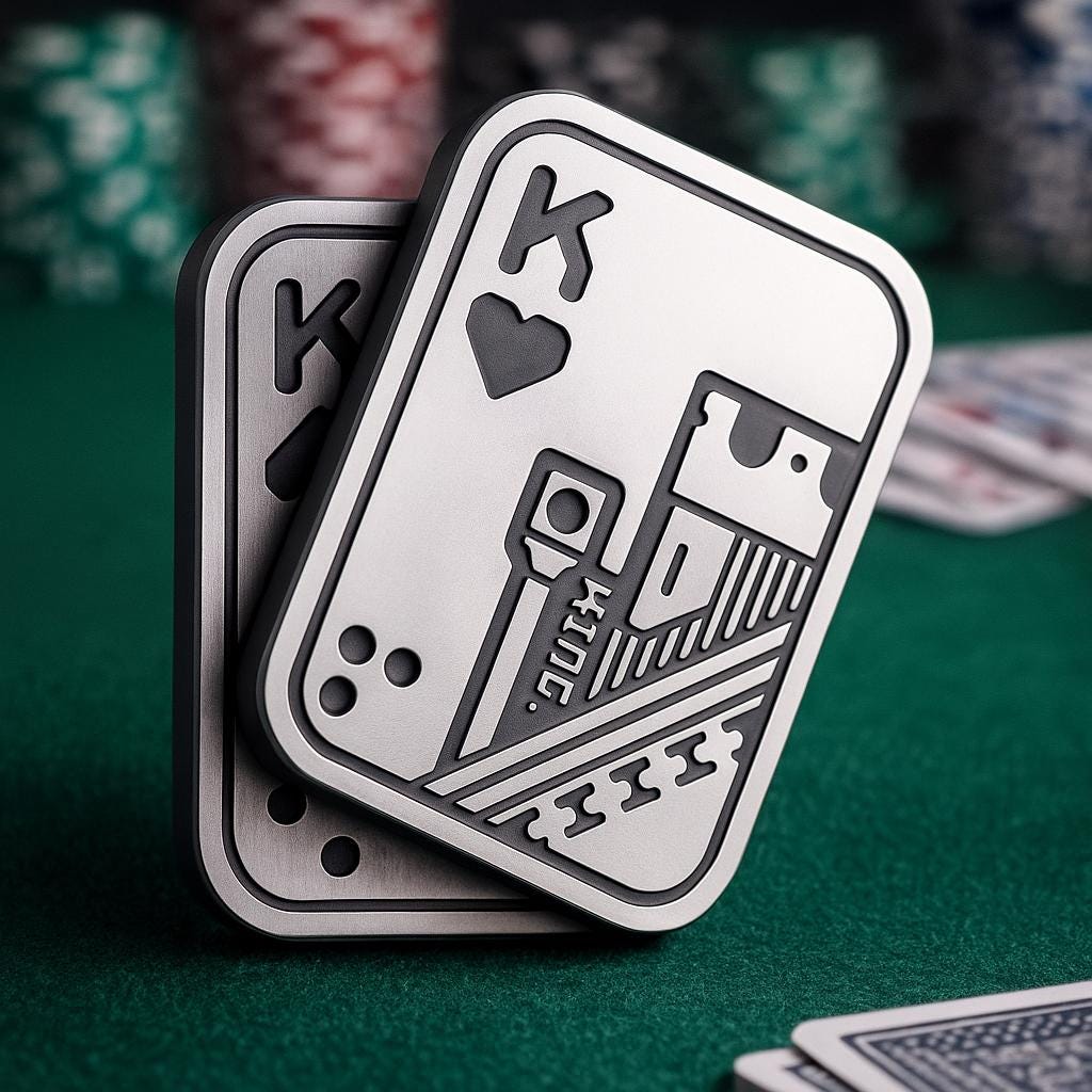 Protège-cartes (jeton) En Métal Pour Poker - Diamètre ~4 Cm - Pour Marquer/masquer Ses Cartes Ou Collection