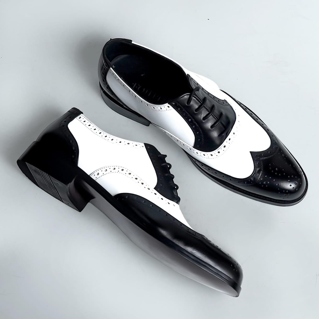 Stacy Baldwin Black and White Two-Tone Dayton Wingtip Oxfords Sz 13 Stacy Baldwin Delta Black/Dark Grey – FITOS SHOES INC main image 3