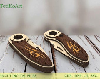 Laser Cut Files Wooden Toy Pocket Knife Template: DIY Digital Downloads