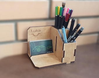 Büro Organizer, Telefon Halter, Holz Schreibtisch Dekor, Stiftehalter, lasergeschnittene digitale Dateien
