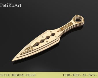 Laser Cut Pocket Custom Knife - Wooden Toy Digital Files