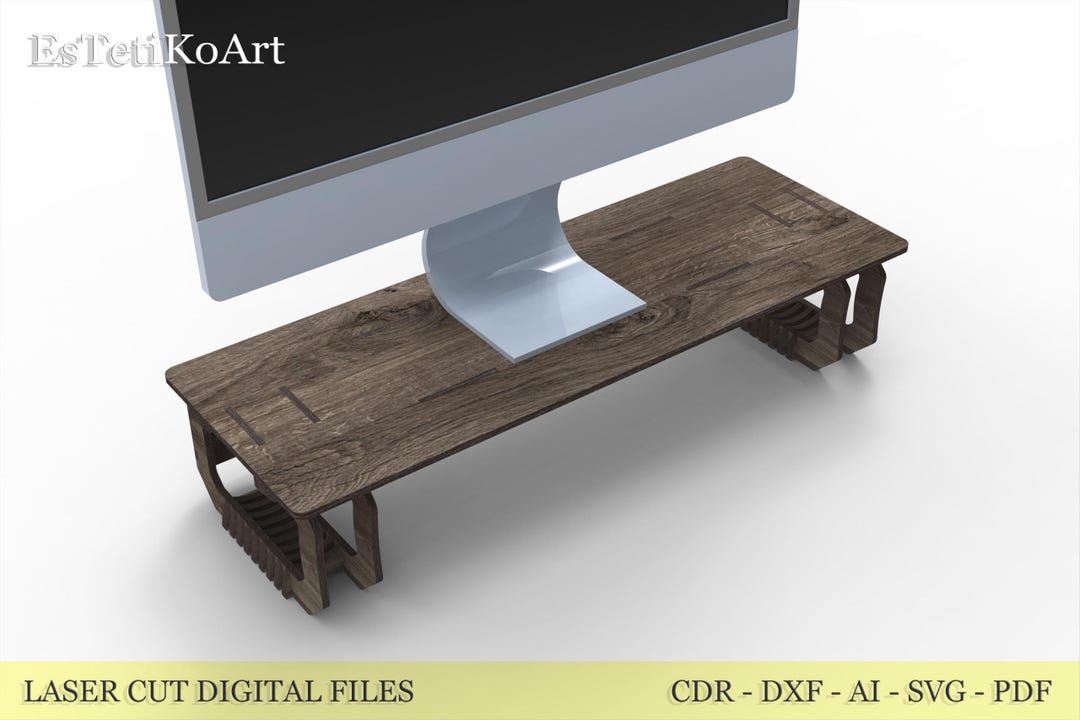 Desk Riser Shelf Setup Wooden Desk Organizer Riser Shelf Monitor Stand - Elevate Your ...