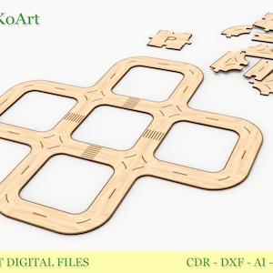 Wooden Laser Cut Toy Car Track - Digital files for downloading