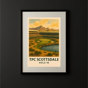 TPC Scottsdale Hole 16 Print: Vintage Golf Poster, Phoenix Open (Digital Download)