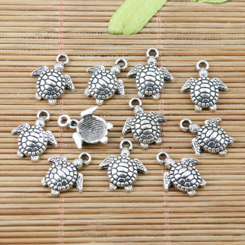 8 Turtle Charms Turtles Ocean Charm Underwater Charms Sea Etsy