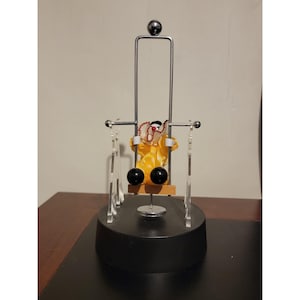 Vintage Kinetic Perpetual Motion Desk Toy Circus Clown Swing Magnetic Retro 80s