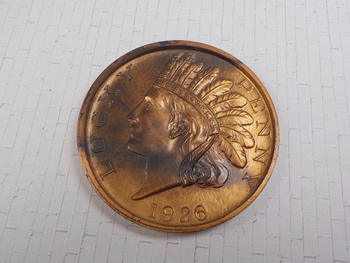 Large Vintage Copper Lucky Penny 1926 Souvenir of Washington Etsy