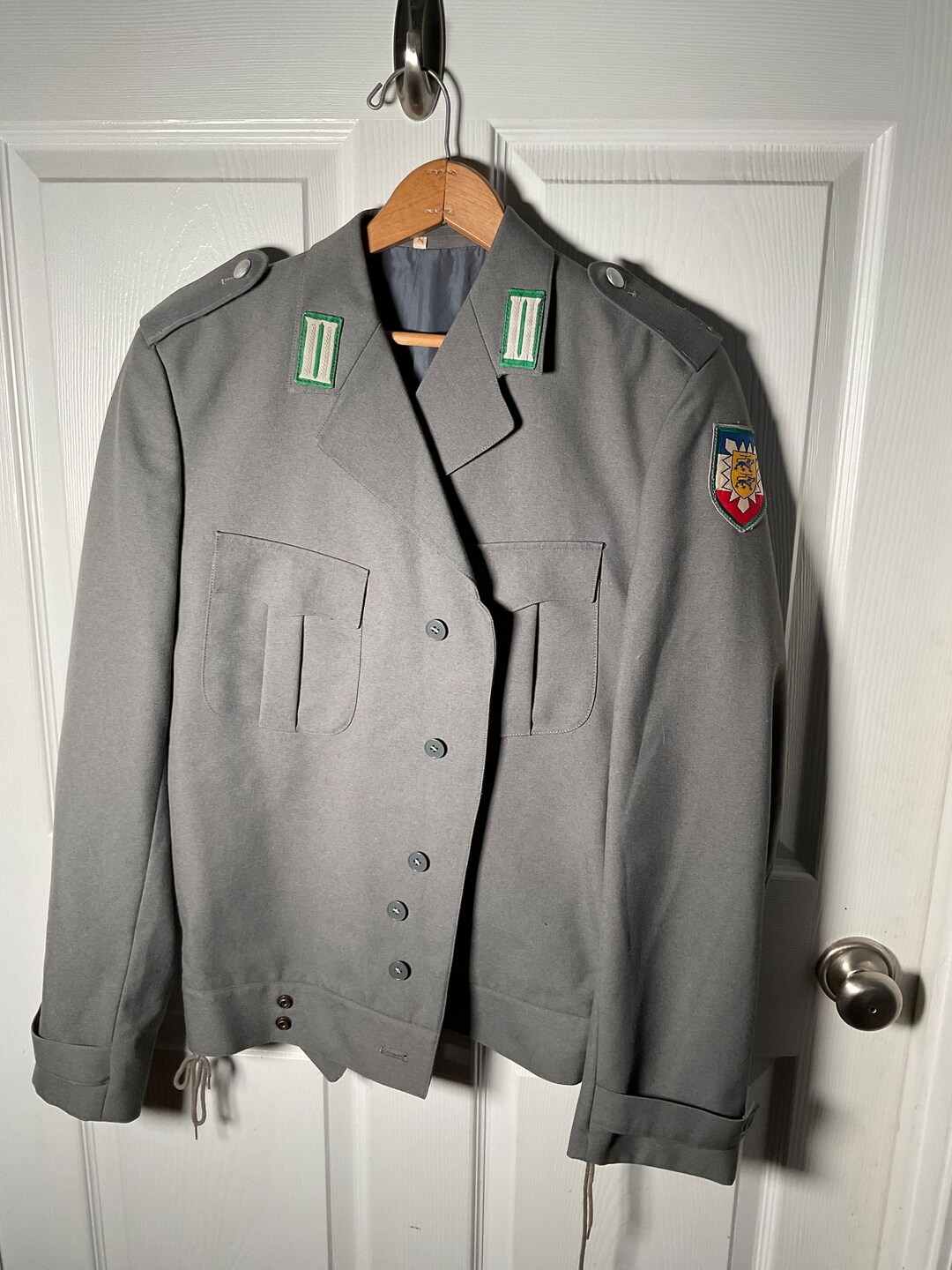 1972 Era Vintage German Army Grey Uniform Jacket With Patches Etsy