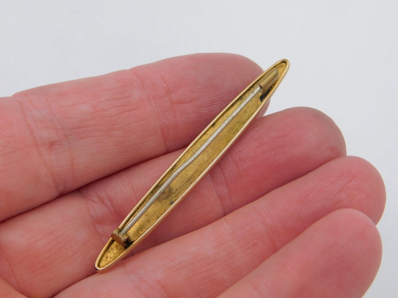 Antique Gold Tone Fancy Victorian Era Ladies Bar Pin Jewelry Engraved dr69