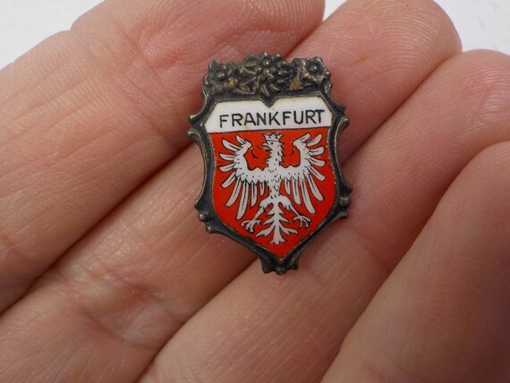 German Shield Tie tack enamel shield Frankfurtim Vintage Tie Tack