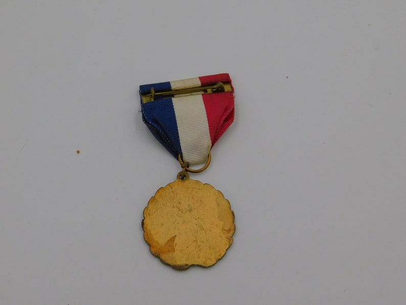 Vintage NCA YMCA Dist Meet Gold Swimming Medal Pin Ribbon dr69