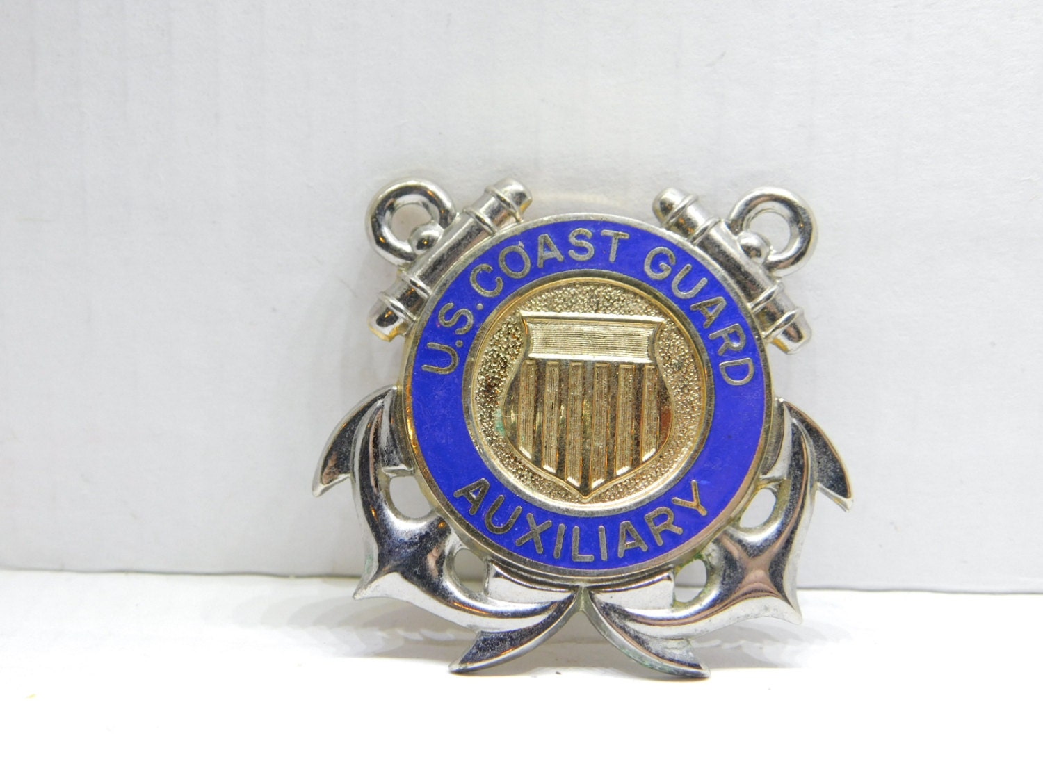 Large Coast Guard Auxiliary Uniform Hat or Cap Badge Insignia Etsy