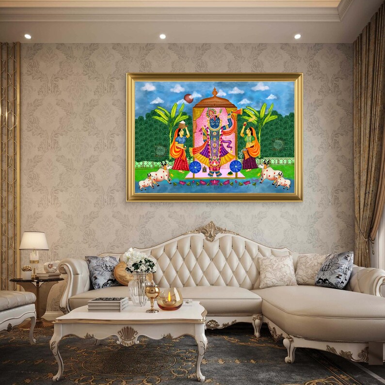 Shreenathji Pichwai Digital Download | Indian Wall Art | Hindu Temple ...