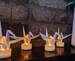 10 origami cranes with LED candles, origami paper birds, origami paper cranes, origami paper light, living room decor, housewarming gift 