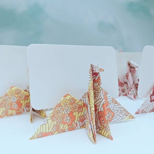 Lot de 20 marque-places grues en origami, carte de visite, numéro de table, fête de mariage japonaise, décoration d'événement, idées de mariages asiatiques