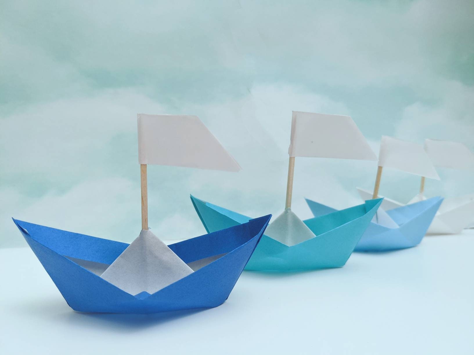 20 paper boats place cards for Navy themed wedding origami Etsy