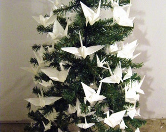 100 large and small origami cranes for christmas tree ornament decoration hanging paper birds