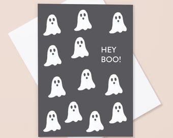 Ghost Halloween Spooky Greeting Card: Hey Boo A6
