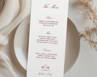 Menu Backdrop Swan Romantic Swan Wedding Menu Template: Printable Dinner Menu Card ...
