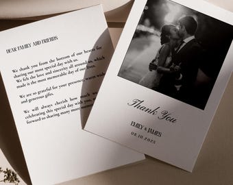 Vintage Telegram Elegant White Personalised Wedding Thank You Cards