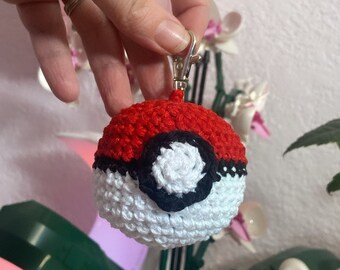 Crochet Poke Ball Keychain